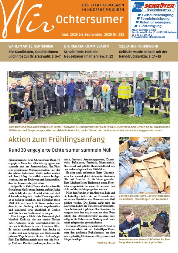 Cover des Hildesheimer Stadtteilmagazins „Wir Ochtersumer" vom Juni 2026