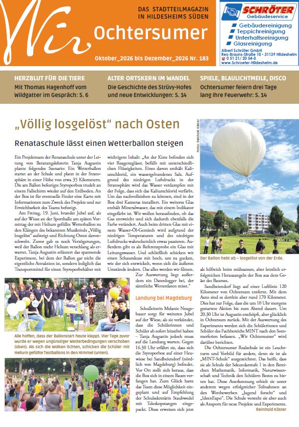 Cover des Hildesheimer Stadtteilmagazins „Wir Ochtersumer" vom September 2026